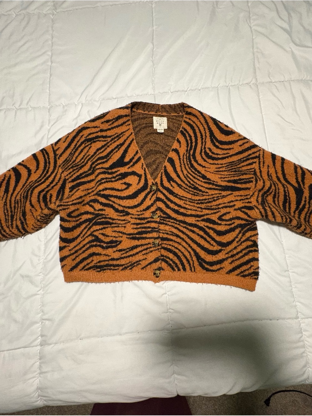 Billabong Tiger Print Cropped Sweater